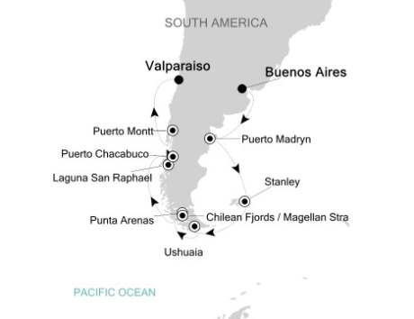 Cruises Around The World Silversea Silver Spirit February 15 March 3 2025 Buenos Aires to Valparaiso