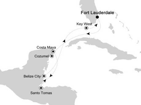 Luxury Cruises Just Silversea Silver Spirit January 7-15 2026 Fort Lauderdale, Florida to Fort Lauderdale, Florida