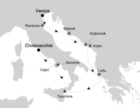Silversea Silver Spirit July 17-26 2017 Venice, Italy to Civitavecchia, Italy