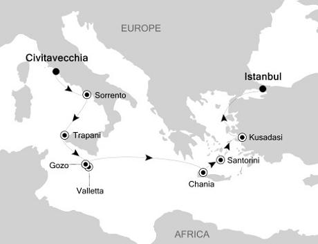 Cruises Around The World Silversea Silver Spirit June 1-11 2025 Civitavecchia (Rome) to Istanbul