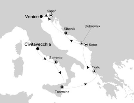 Luxury Cruises Just Silversea Silver Spirit May 31 June 9 2027 Civitavecchia, Italy to Venice, Italy