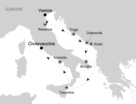 Luxury Cruises Just Silversea Silver Spirit September 28 October 7 2027 Venice, Italy to Civitavecchia, Italy
