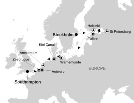 LUXURY CRUISES - Penthouse, Veranda, Balconies, Windows and Suites Silversea Silver Whisper August 11-22 2020 Stockholm, Sweden to Southampton, United Kingdom