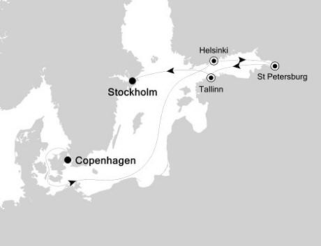 Cruises Around The World Silversea Silver Whisper August 4-11 2026 Copenhagen, Denmark to Stockholm, Sweden