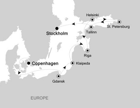 Cruises Around The World Silversea Silver Whisper july 1-11 2025 Copenhagen to Stockholm