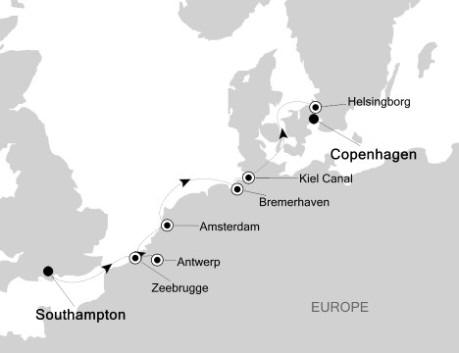 Cruises Around The World Silversea Silver Whisper May 28 June 10 2025 Southampton to Copenhagen, Denmark