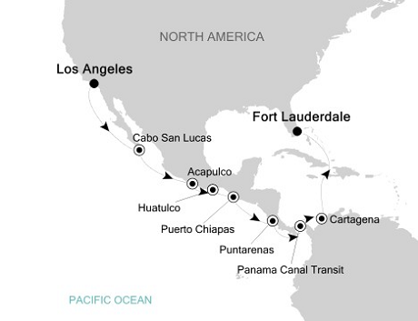 Cruises Around The World Silversea Silver Whisper November 27 December 13 2025 Los Angeles, Califor to Fort Lauderdale, Florida