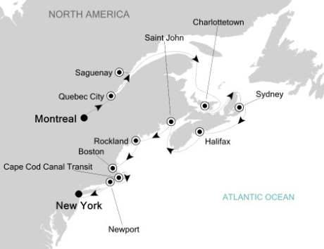 Cruises Around The World Silversea Silver Whisper October 1-12 2026 Montreal, Canada to New York, NY, United States