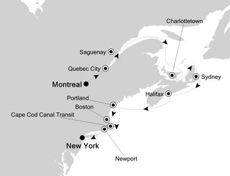 Luxury Cruises Just Silversea Silver Whisper October 23 November 2 2027 Montreal, Canada to New York, NY, United States