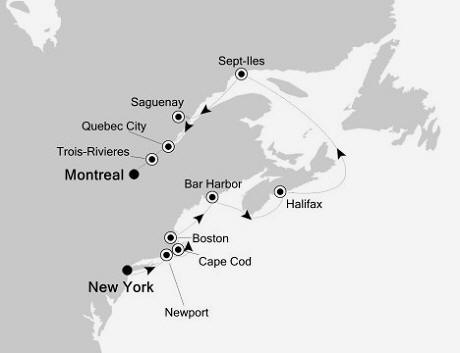 Cruises Around The World Silversea Silver Whisper October 3-13 2025 New York, New York to Montreal