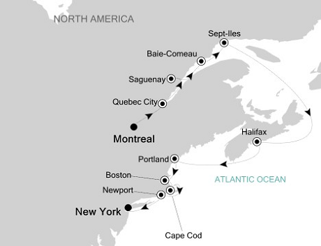 Luxury Cruises Just Silversea Silver Whisper September 23 October 3 2026 Montreal to New York, New York