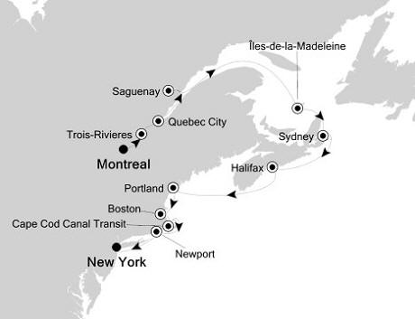 Cruises Around The World Silversea Silver Whisper September 8-19 2026 Montreal, Canada to New York, NY, United States