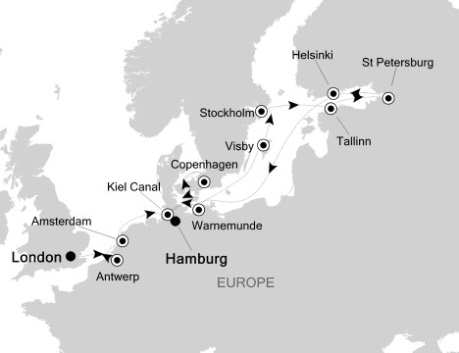 LUXURY CRUISES FOR LESS Silversea Silver Wind August 24 September 9 2020 London, United Kingdom to Hamburg, Germany