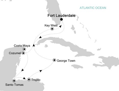 Cruises Around The World Silversea Silver Wind December 2-12 2025 Fort Lauderdale, Florida to Fort Lauderdale, Florida