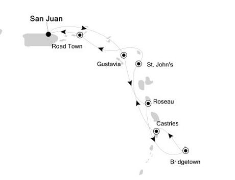 Cruises Around The World Silversea Silver Wind February 19-26 2025 San Juan to San Juan