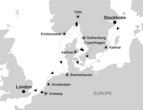 Cruises Around The World Silversea Silver Wind July 9-21 2025 Stockholm to London (Tower Bridge)