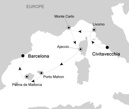 Cruises Around The World Silversea Silver Wind November 8-15 2025 Rome (Civitavecchia), Italy to Barcelona, Spain