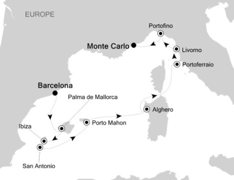 Luxury Cruises Just Silversea Silver Wind September 30 October 10 2027 Barcelona, Spain to Monte Carlo, Monaco