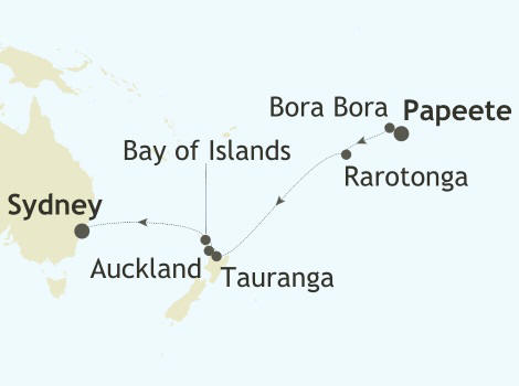 Cruises Around The World Silver Whisper World Cruise 2025 Papeete, Tahiti, French Polynesia to Sydney, Australia